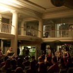 Crowd listens as Jackson plays at Mountain Valley Water in Hot Springs, AR. 