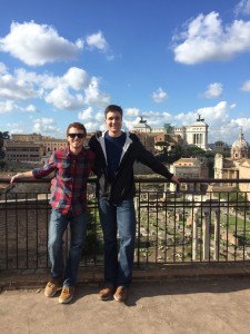 Senior Caleb Terry and senior Matt Miller enjoy their time studying abroad. Photo courtesy of Caleb Terry. 