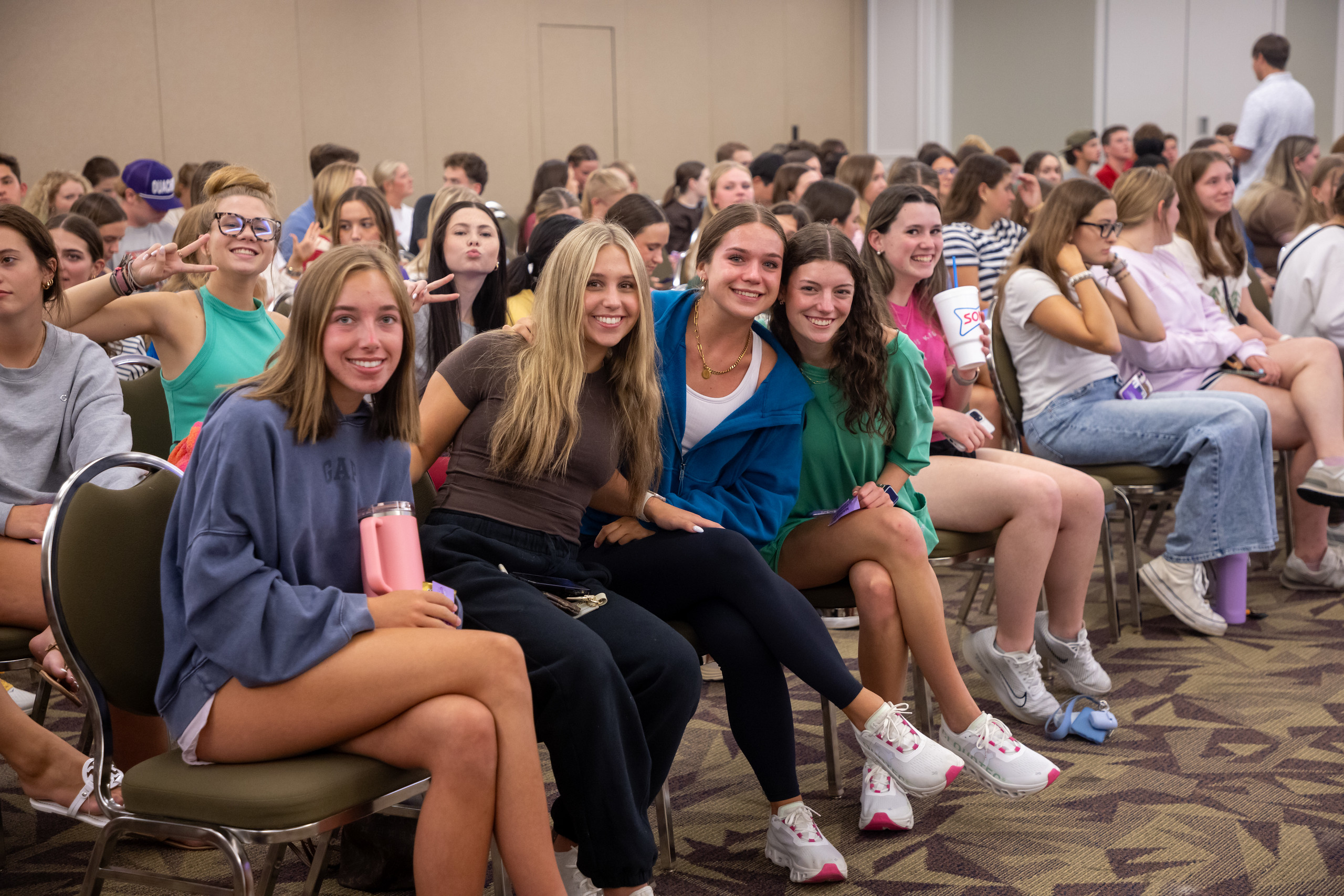 Addy Mae Seagraves, Lynnli McDonald, Taylor Doggett, and Annie Thomas excited for their first Tiger Tunes interest meeting | Photo by Joshua Rhine