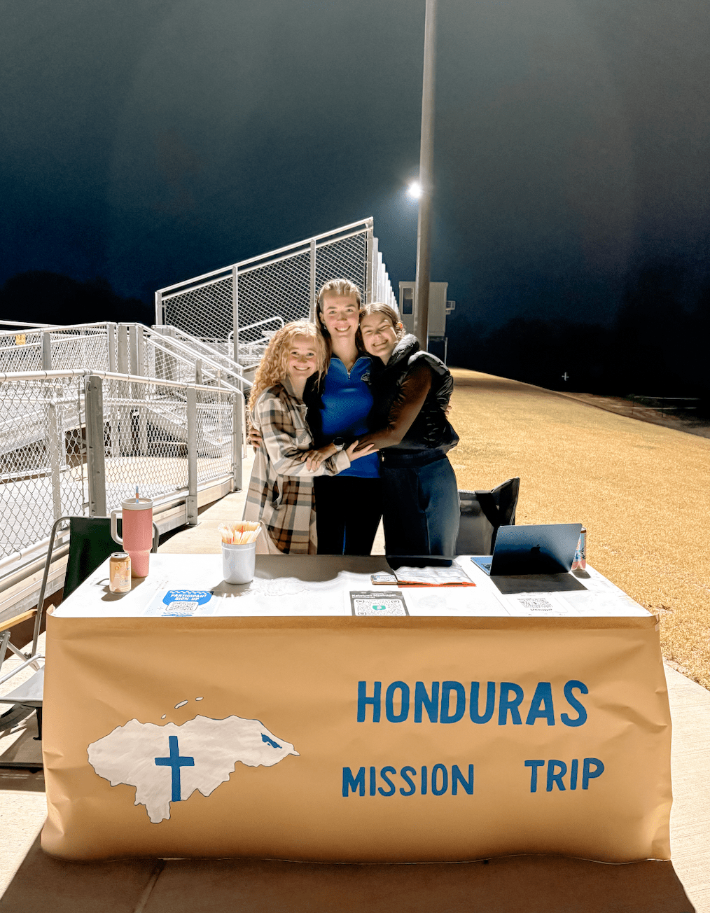Students created an opportunity to raise funds for the Honduras Mission Trip by walking laps around the track.