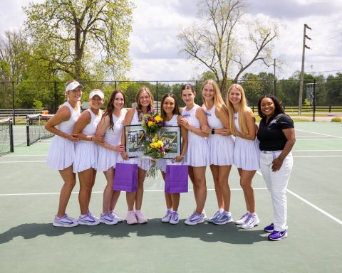 The Women's Tennis team celebrated their Senior Day and honored their teammates | Photo by Joshua Rhine
