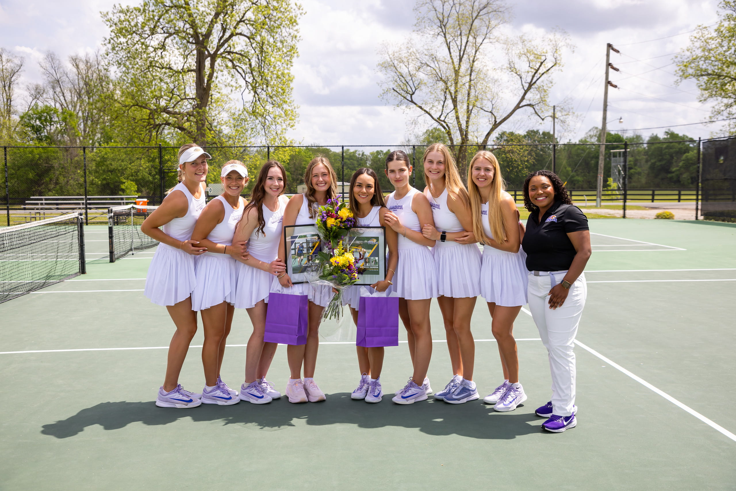 The Women's Tennis team celebrated their Senior Day and honored their teammates | Photo by Joshua Rhine